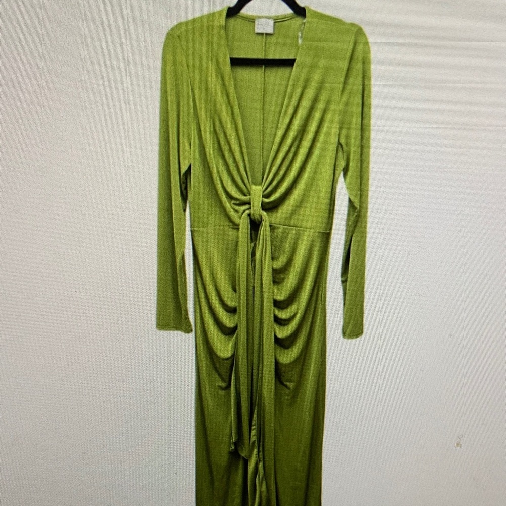 Chic Olive Long Sleeve Maxi Dress